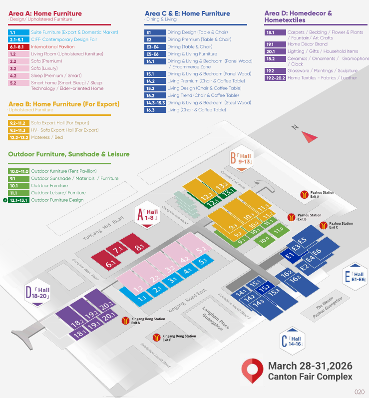 2026 CIFF Guangzhou Furniture Halls & Maps